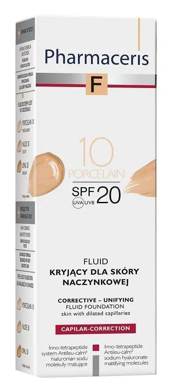 Pharmaceris F Fluid kryjący do cery naczynkowej 10 Porcelain