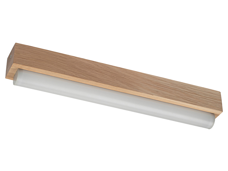 Kinkiet łazienkowy Aqua Viva LED metalowo-drewniany brązowy