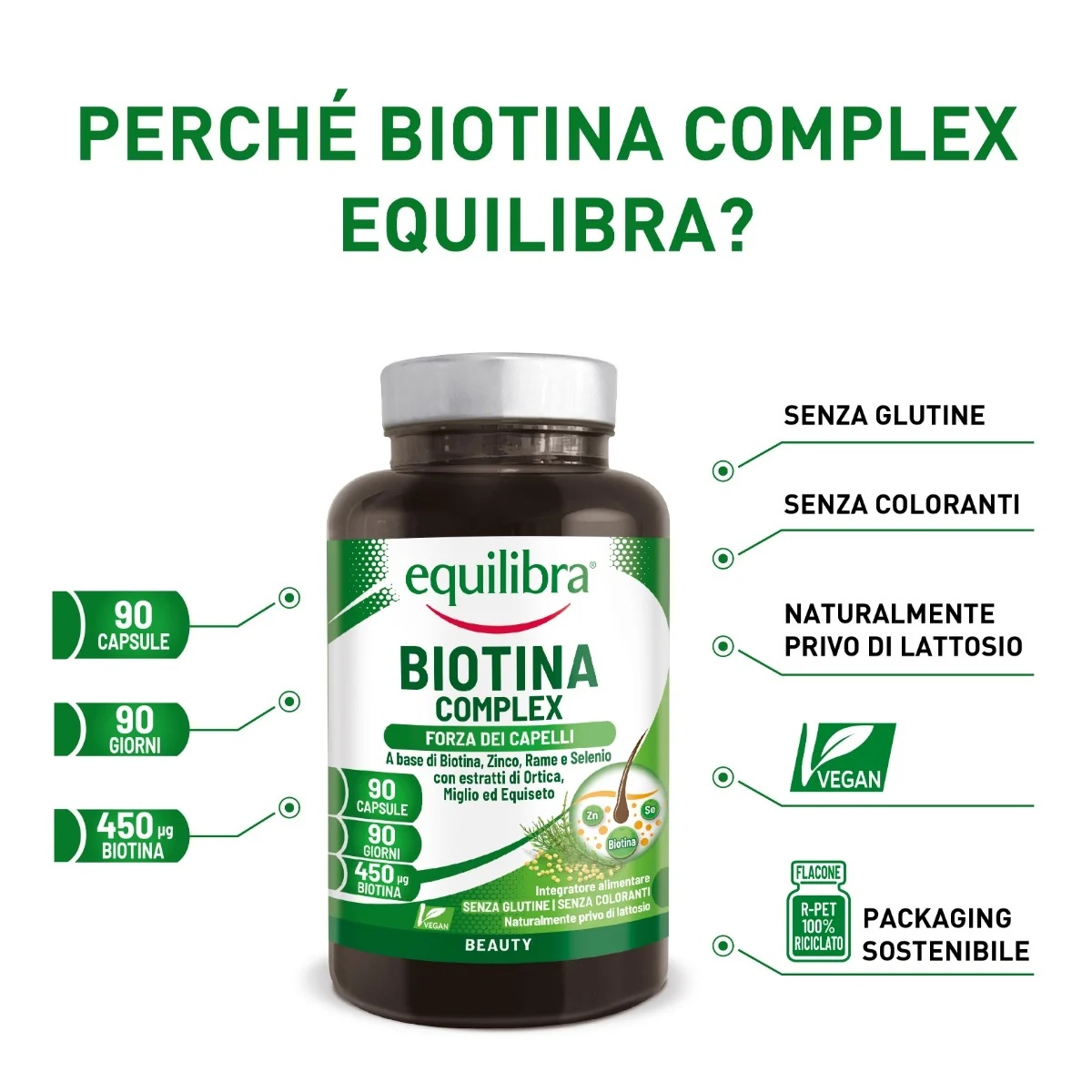 EQUILIBRA Equilibra Biotin Complex 90 comprimidos Unhas, pele e cabelo