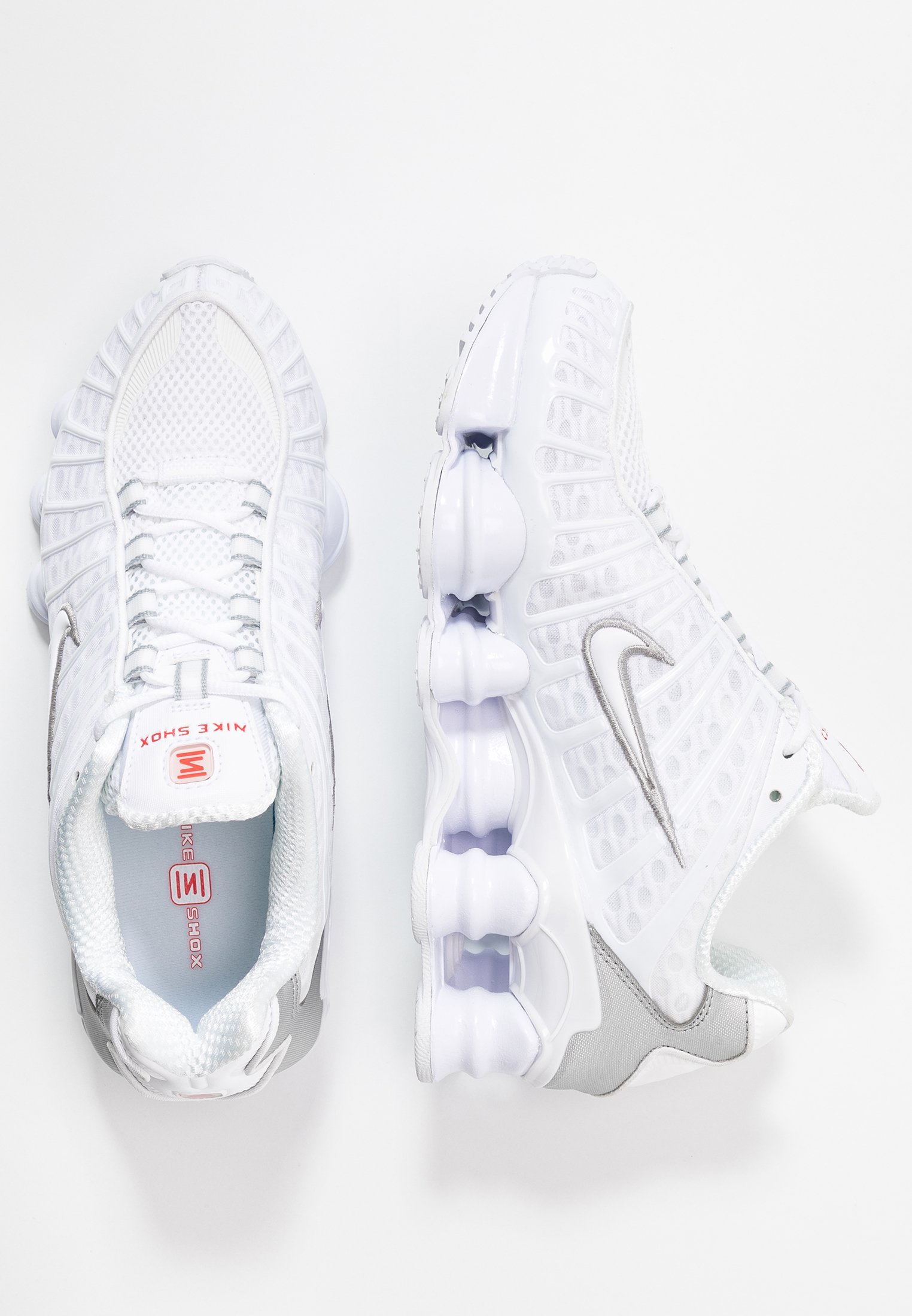 Baskets Nike Sportswear SHOX TL - blanc/argent métallisé/orange vif