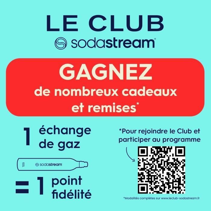 Recharge Gaz SODASTREAM - Système original à viser - Jusqu'à 60L d'eau gazéifier
