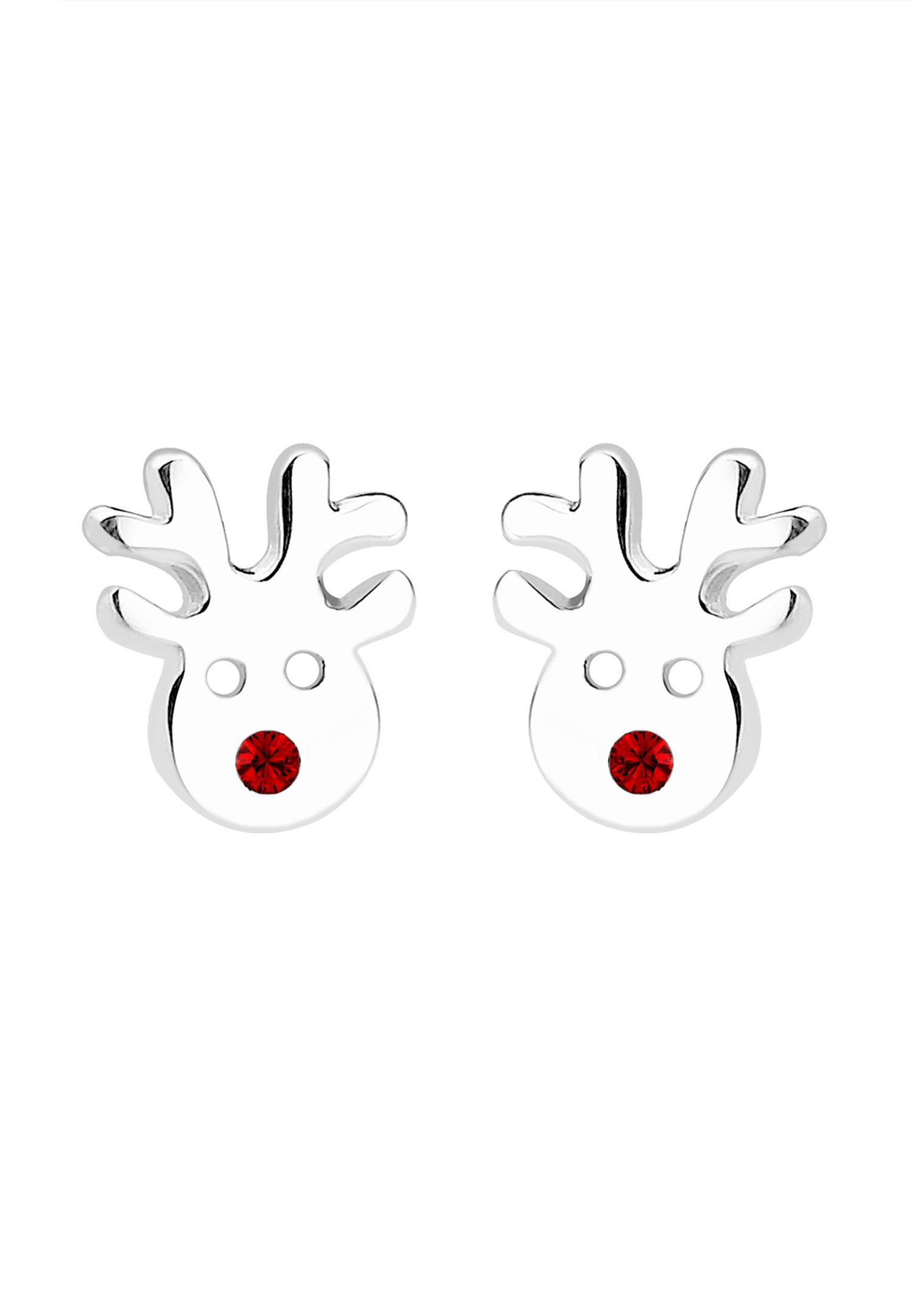 Elli Enfants Clous d'oreilles Motif Renne Ludique avec Cristal en Argent Sterling 925