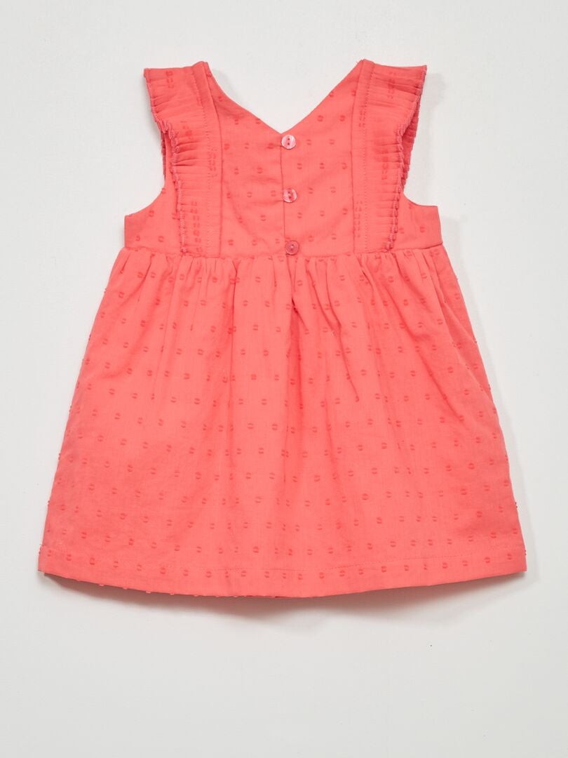 Vestido de voile de algodão + calcinha - 2 peças - ROSA