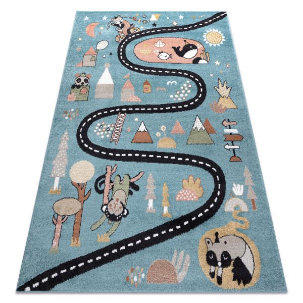 Dywan FUN Route dla dzieci, ulica, zwierzęta 80x150 cm