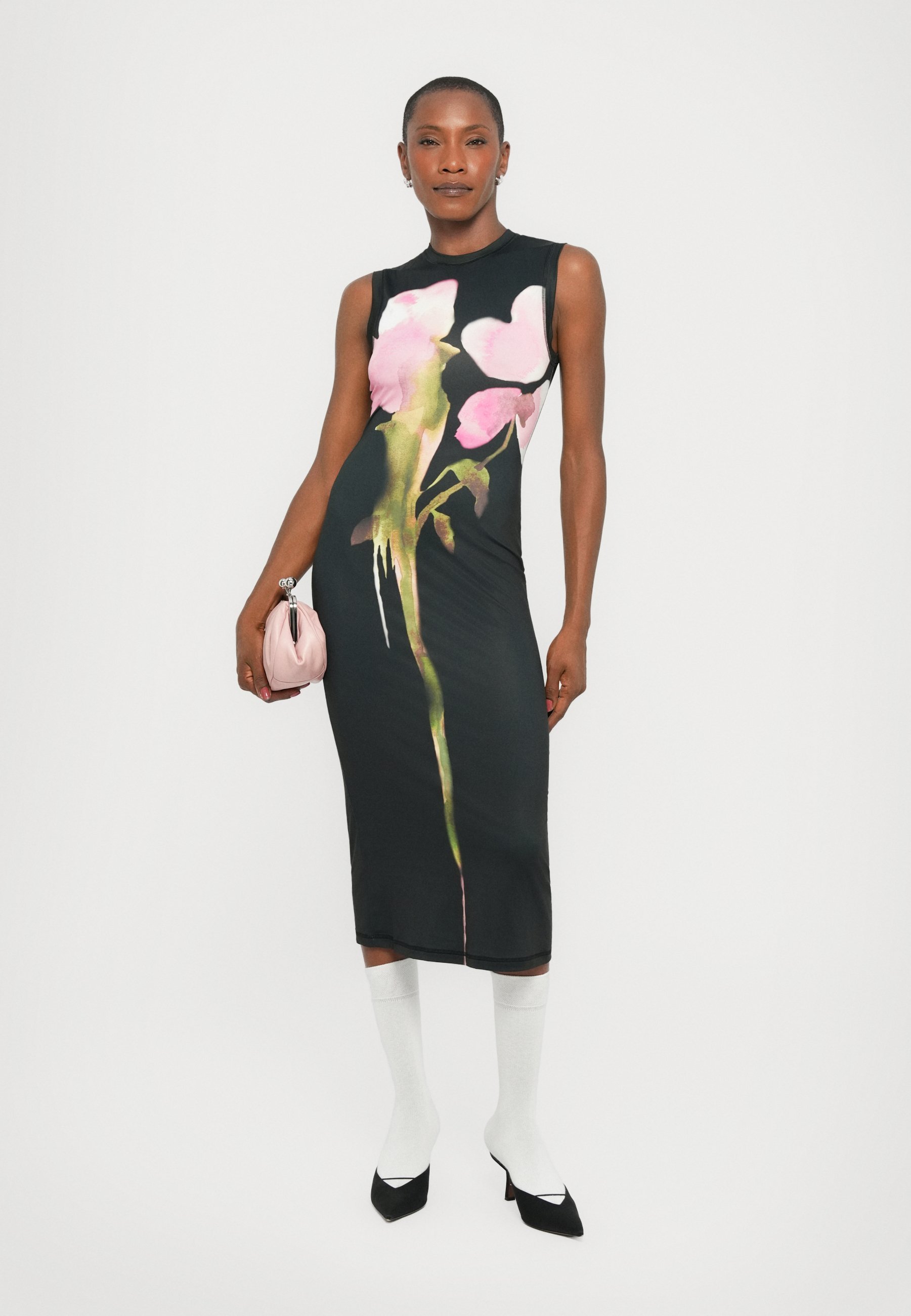 Stine Goya elastische tanktopjurk met ronde hals - Jersey jurk - zwart