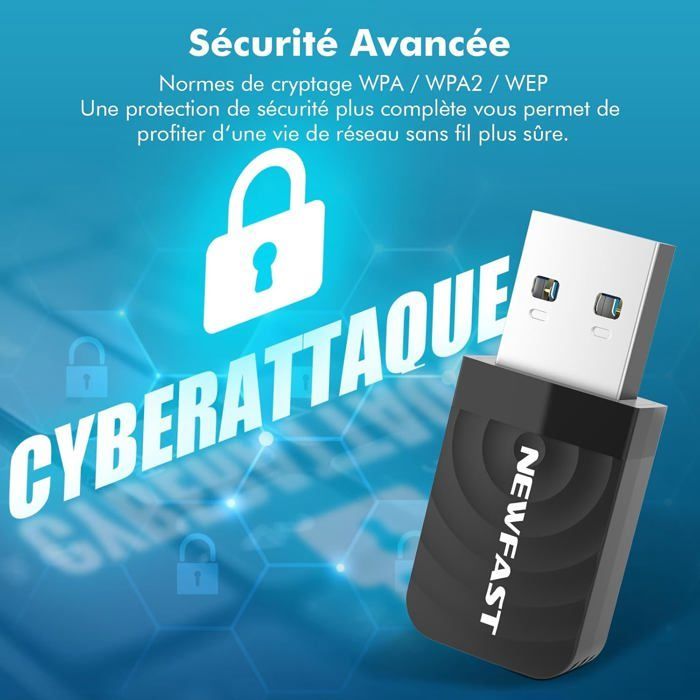 AC1300 NF-U323 Dual Band 2.4/5GHz USB WiFi Adapter, Nano USB 3.0 Adapter for Windows PC and Mac