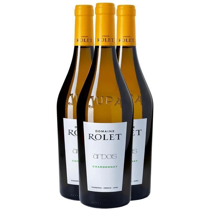 Arbois Chardonnay Blanc 2016 - Lot de 3x75cl - Domaine Rolet - Vin AOC Blanc du Jura - Cépage Chardonnay