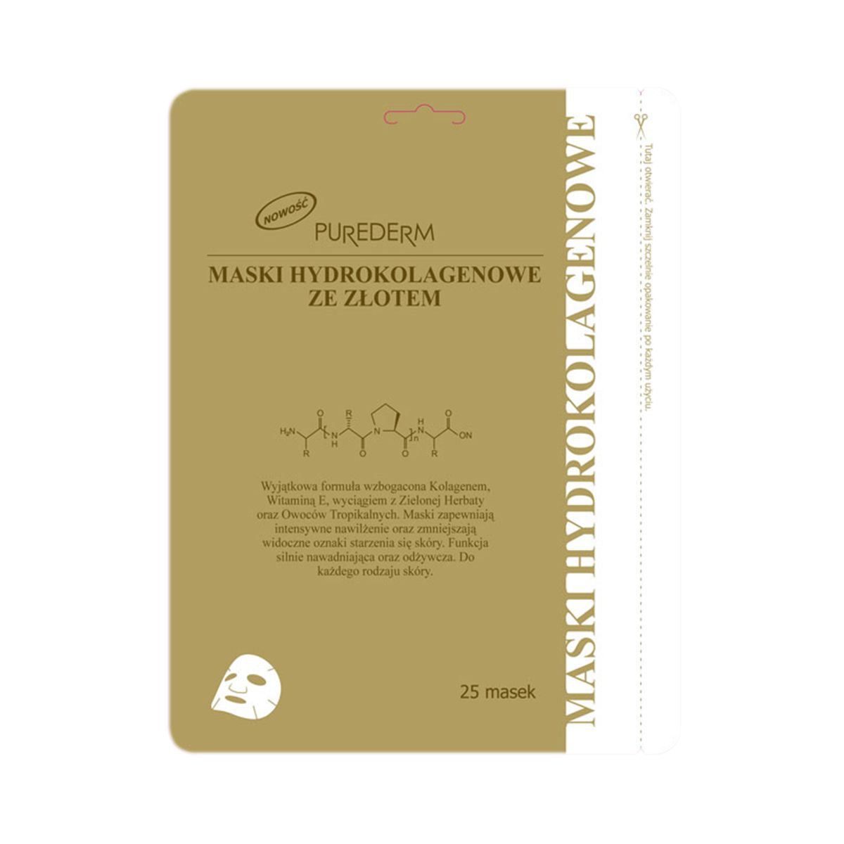 Purederm hydrokolagénové masky so zlatom 25 ks