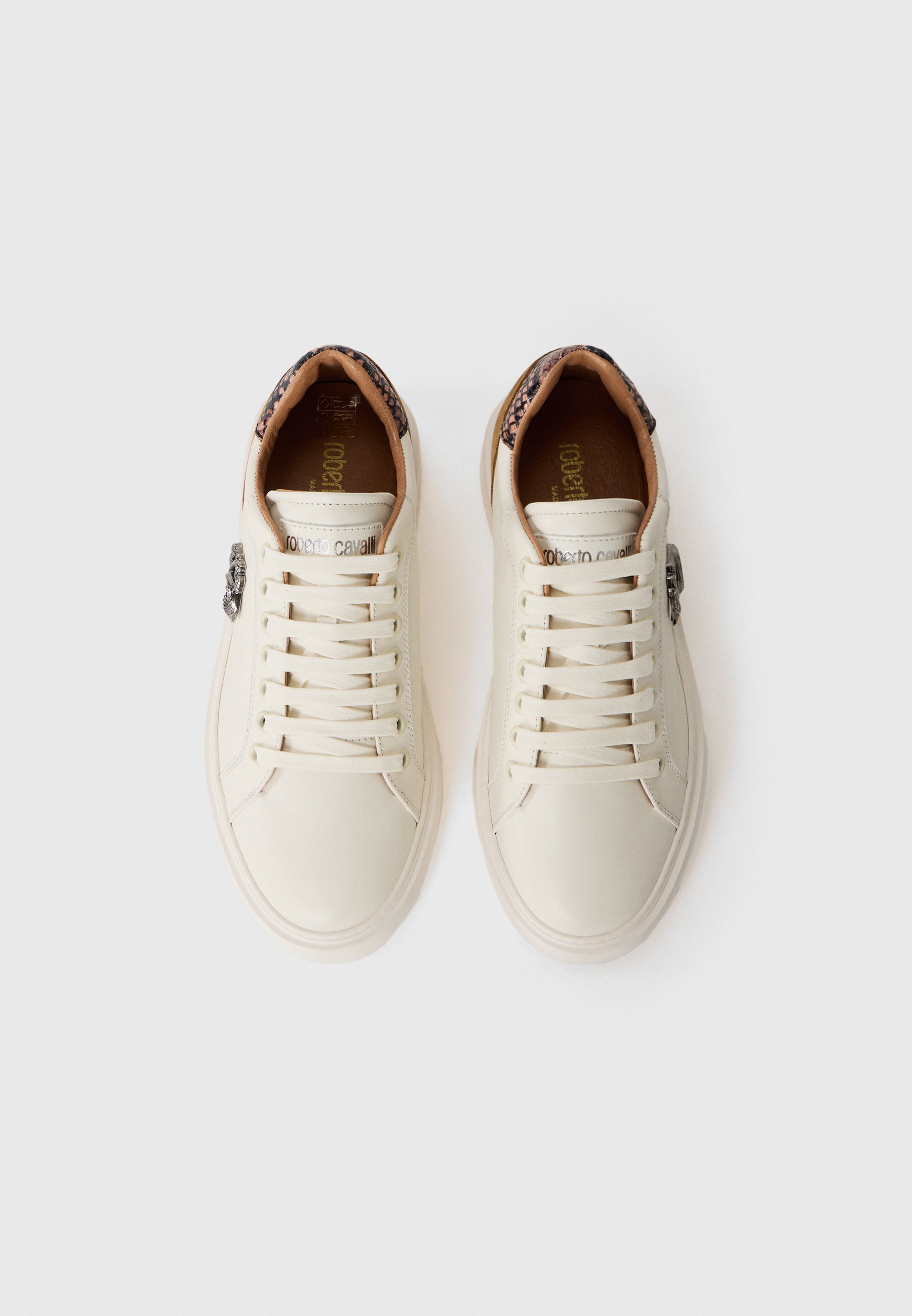 Baskets Roberto Cavalli - blanches/marron