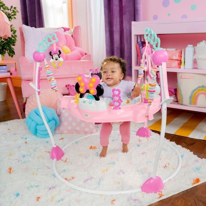 DISNEY BABY - MINNIE - Centro attività per neonati con molteplici giochi, seggiolino sdraietta convertibile, girevole a 360°, regalo per neonati