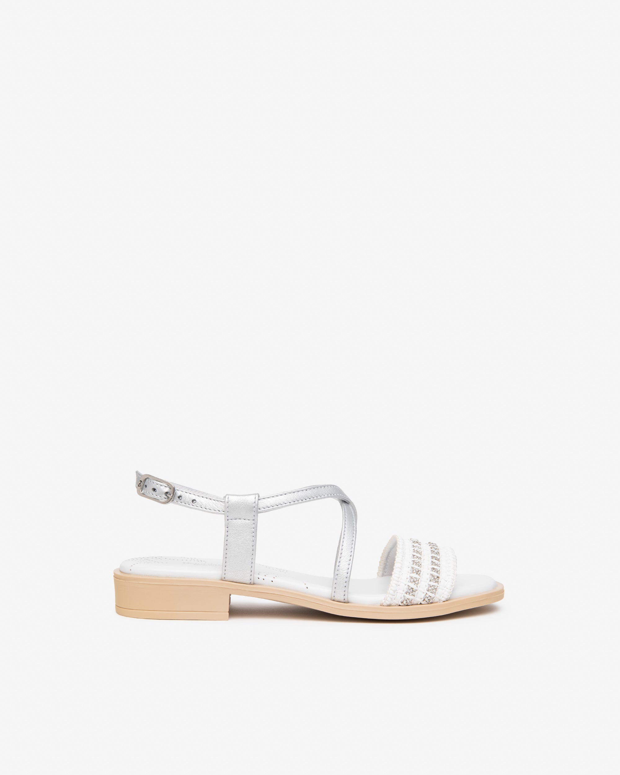  Damen-Sandalen aus Leder und Stoff