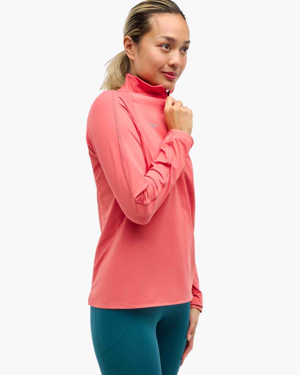 HOKA GlideTech Quarter Zip Grapefruit