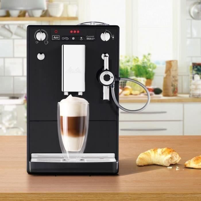 Machine à Café broyeur à Grain MELITTA Solo & Perfect Milk - Noir - Espresso - Auto Cappuccinatore - 15 bars