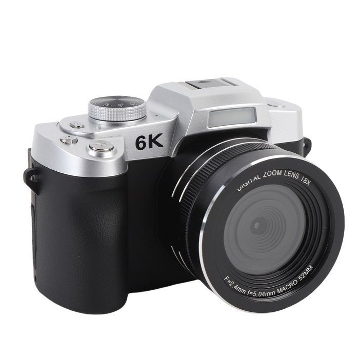 Fotocamera digitale OMABETA con flash, 6K UHD, 84 MP, zoom 18x, autofocus, Wi-Fi, accessorio fotografico, nera.