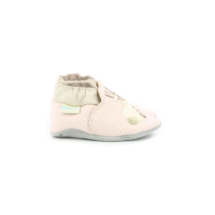 Robeez Rabbit Baby-Lederpantoffeln für Mädchen – Hellrosa