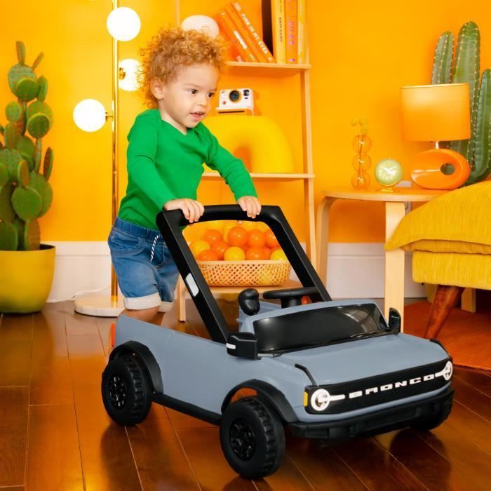 BRIGHT STARTS 4-in-1 Ford Bronco Walker and Push Car, Interactive and Removable Steering Wheel Toy, Baby Gift 6M+