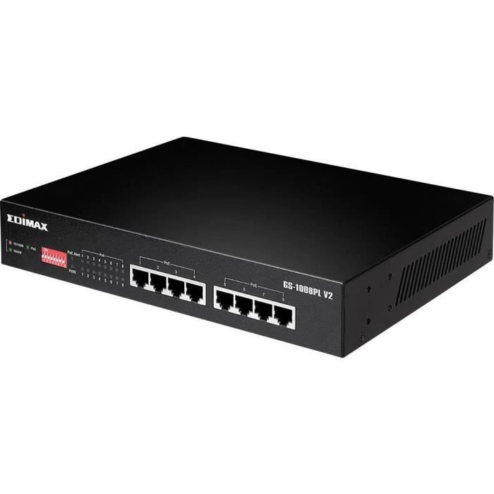 Switch di rete - EDIMAX - GS-1008PL V2 - 8 porte - Gigabit Ethernet - PoE Extend 200m