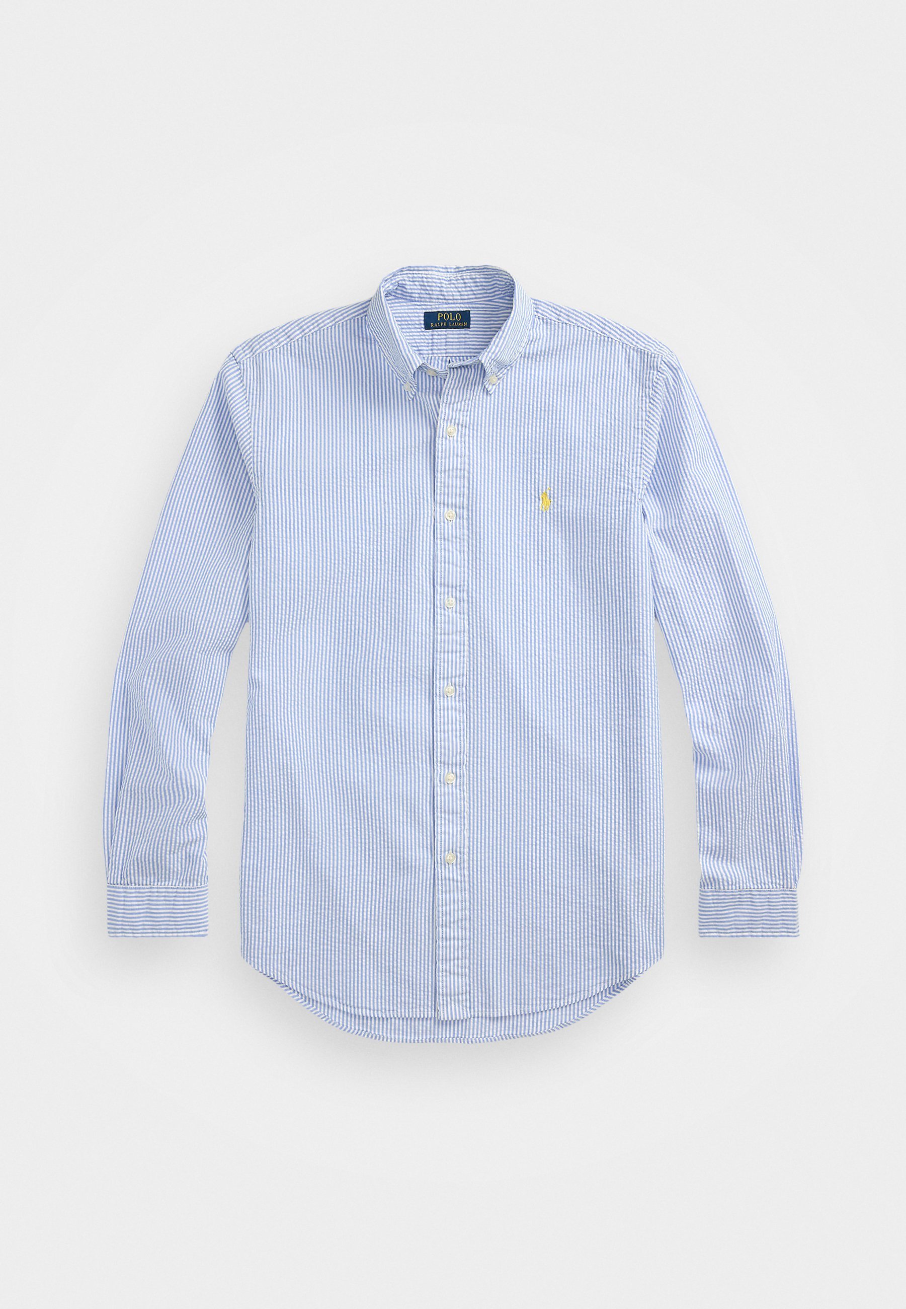 Chemise Polo Ralph Lauren rayée en seersucker coupe personnalisée - Bleu/Blanc