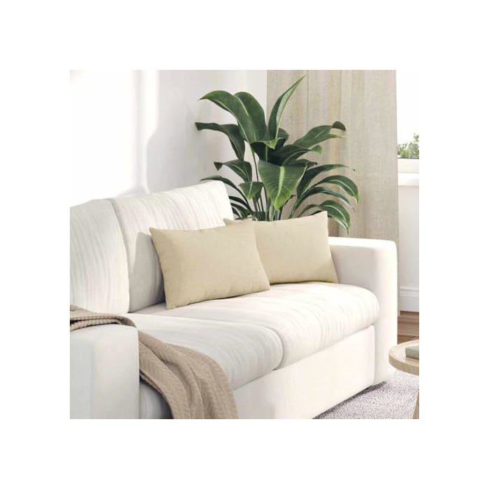 Cuscini per divano in tessuto - vidaXL - Crema - 50x30 cm - Fodere sfoderabili - Imbottitura in poliestere - Uso interno