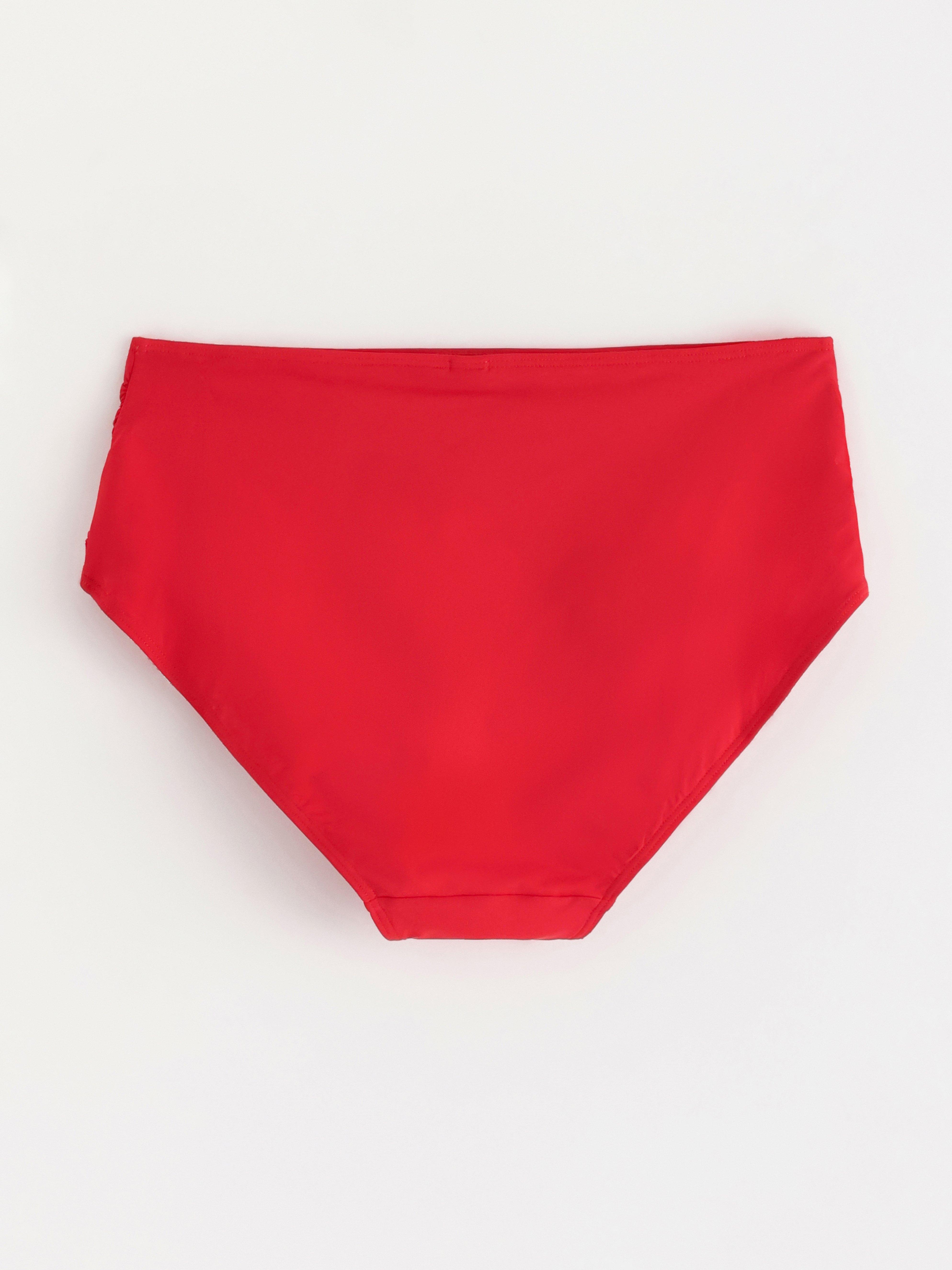 Braguita de bikini moldeadora de talle alto roja