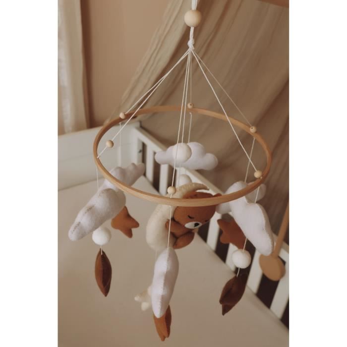 Handmade Sleeping Teddy Baby Mobile