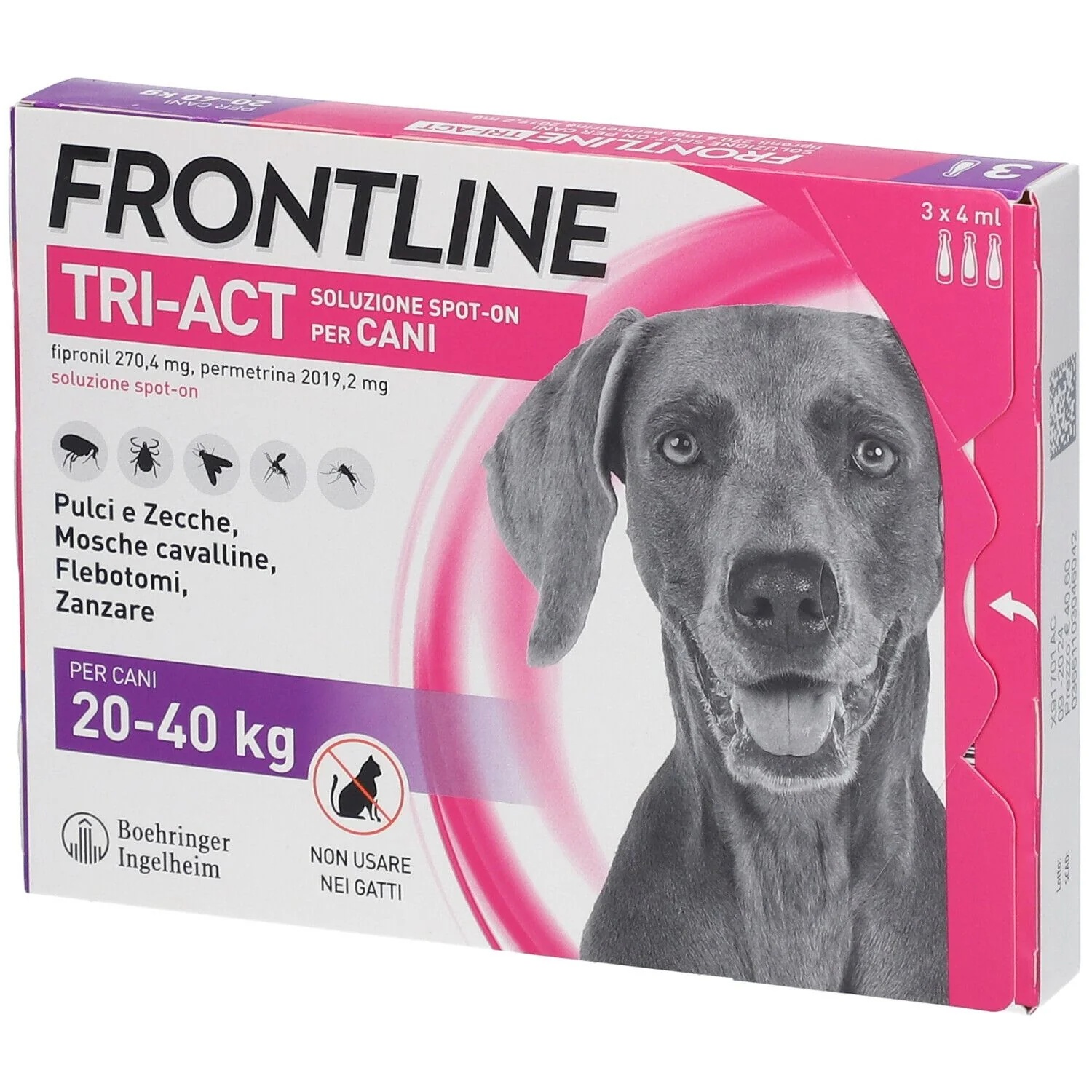 Pipettes FRONTLINE Triact 3, longueur 2040 kg