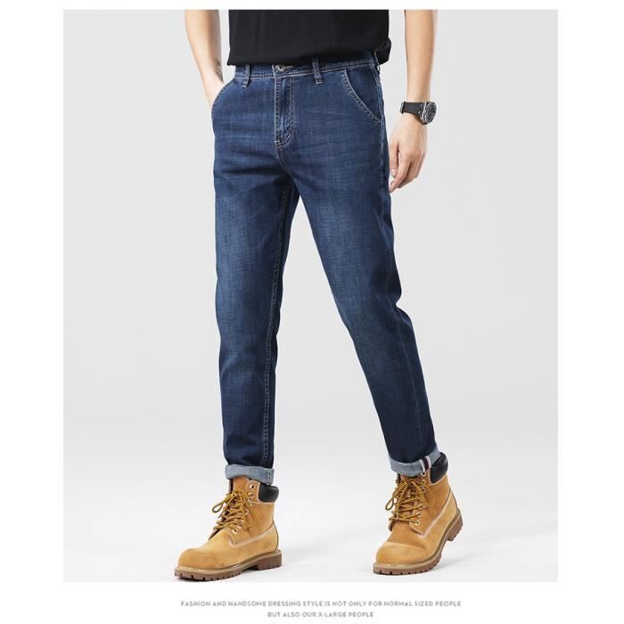 Men's Plus Size Slim Fit Jeans - INSFITY - Straight Cut - Low Stretch - Blue