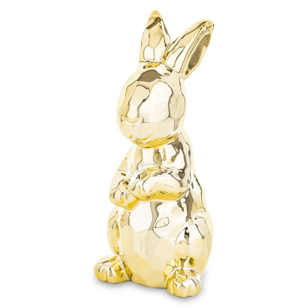 Dekoracja - złota figurka królika 20x8,5x10 cm CONIGLIO DORATO - II