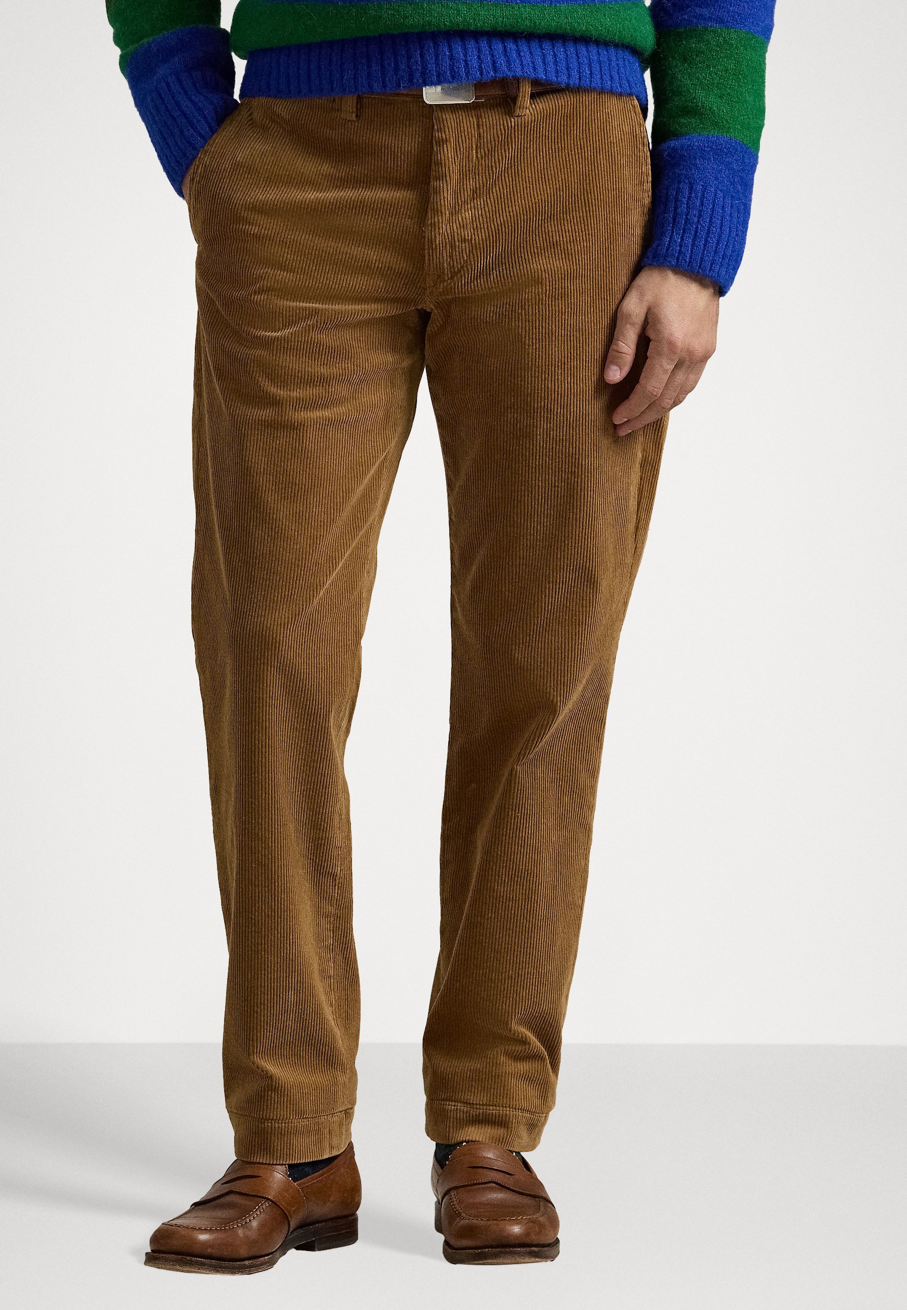 Pantalon en velours côtelé coupe droite extensible Polo Ralph Lauren - marron doré