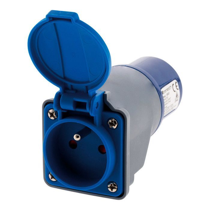 Adaptador compacto inalámbrico, hembra 2P+E de 16A a macho CEE17, para camping y navegación - Zenitech
