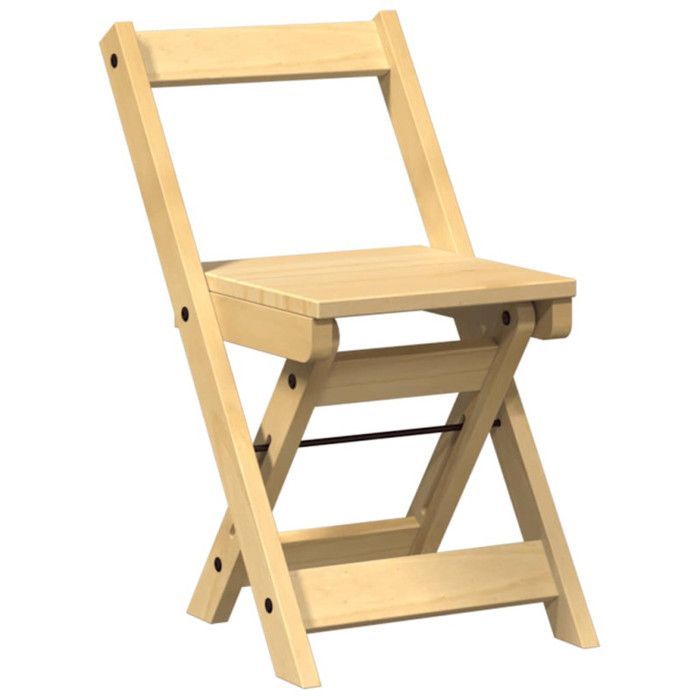 Sillas de comedor plegables Corona, juego de 4, madera maciza de pino.