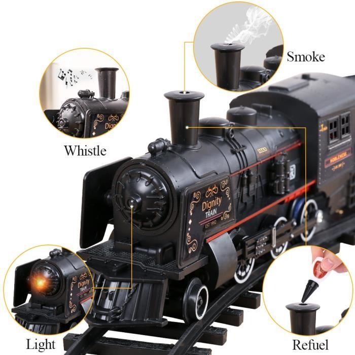 Classic black train set, Christmas electric train set for children, toy set, car, track