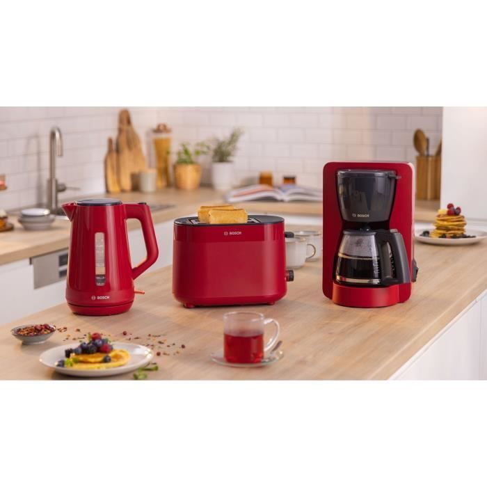 Bollitore BOSCH TWK1M124 MyMoment - Rosso - Capacità 1,7 l - Base girevole a 360° - Filtro anticalcare