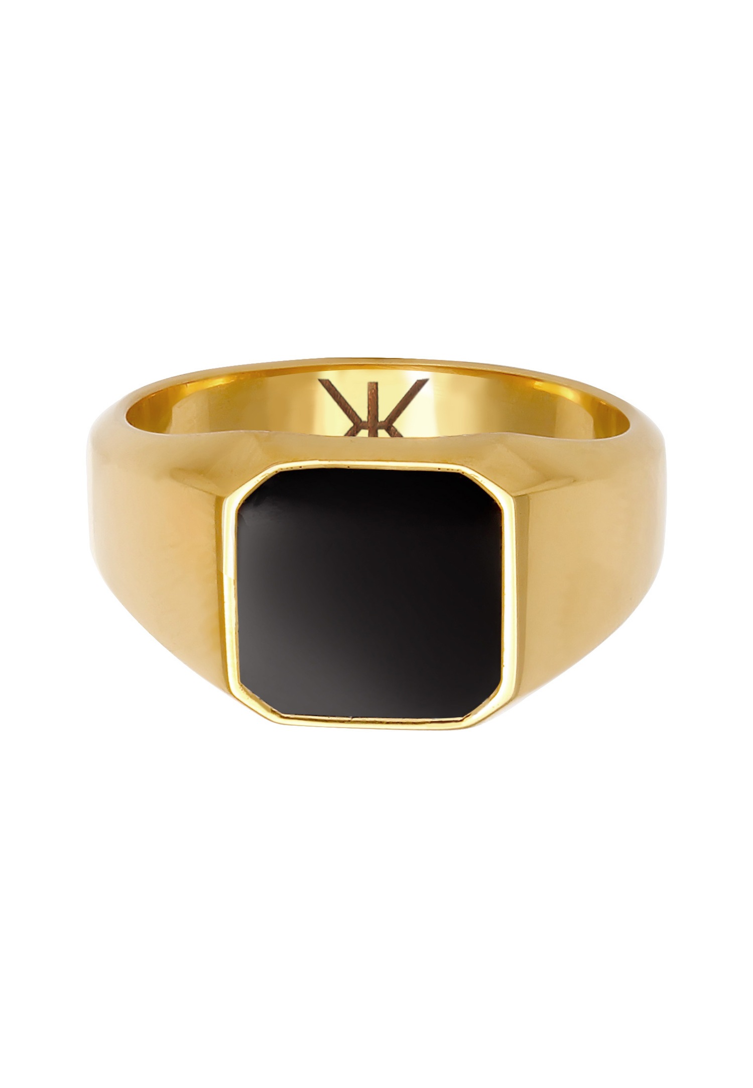 KUZZOI Bague homme en émail noir tendance de base en argent sterling 925