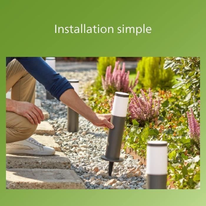 Bolardo exterior de baja tensión PHILIPS Garden Link, 24 W, IP44, 2700 K - Antracita