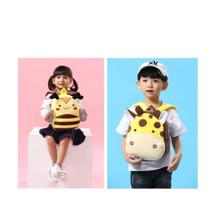 Sac à Dos Cartoon Animal Cartable Sac d'école Maternelle Animaux 3D Léger pour Enfant Fille Garçons  Bébé 1~4 Ans, Girafe