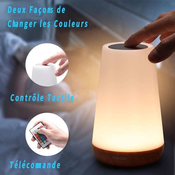 Luminária Noturna LED GENOSSEN, Abajur de Cabeceira Colorido, Luz Noturna Sensível ao Toque com 13 Cores Variáveis, Recarregável, Presente de Natal