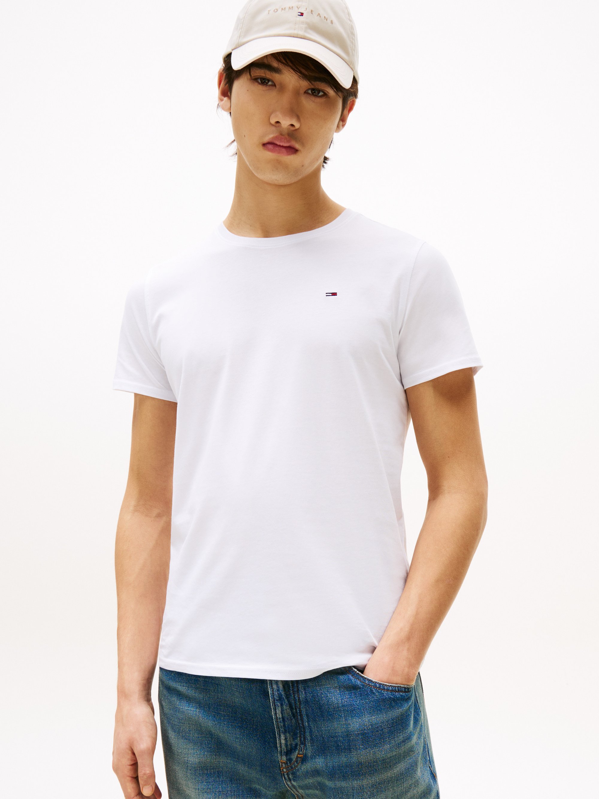 Tommy Jeans SLIM - T-shirt basique - blanc classique