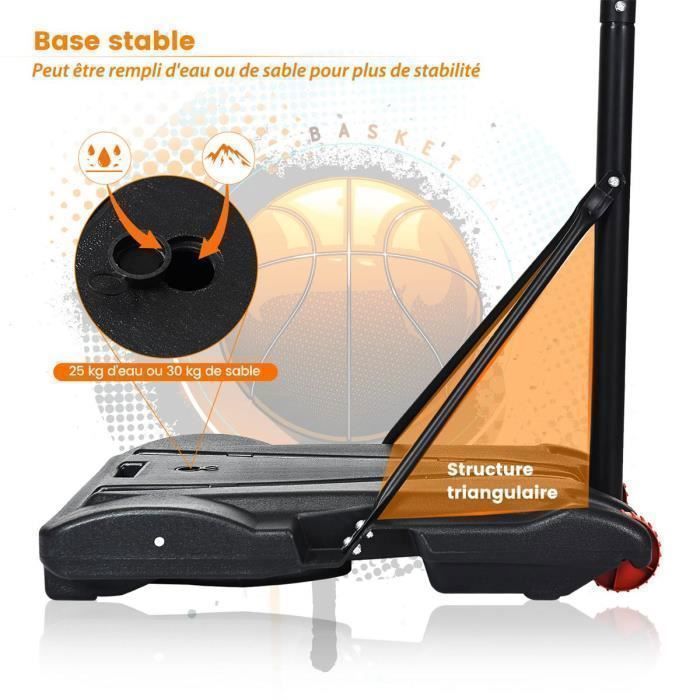 Aro de baloncesto independiente COSTWAY para niños y adultos, altura ajustable de 179 a 208 cm, para uso interior y exterior, con ruedas y 2 redes.
