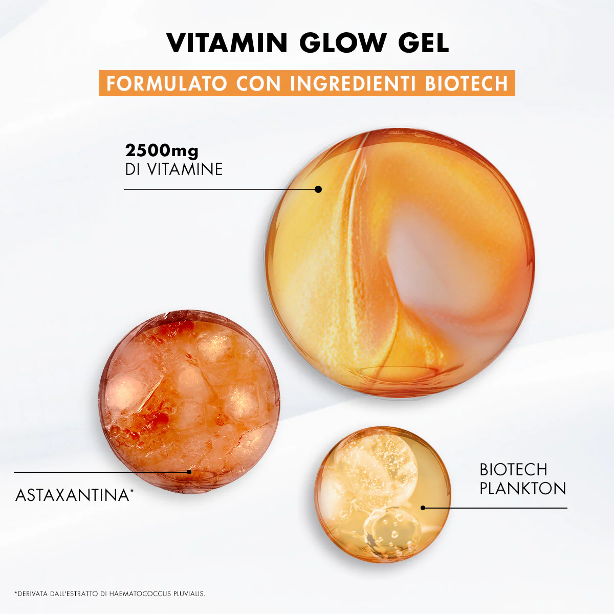 Aquasource Vitamin Glow Gel - Gel viso idratante, Gel viso illuminante, Gel viso antimacchie, Gel viso primi segni