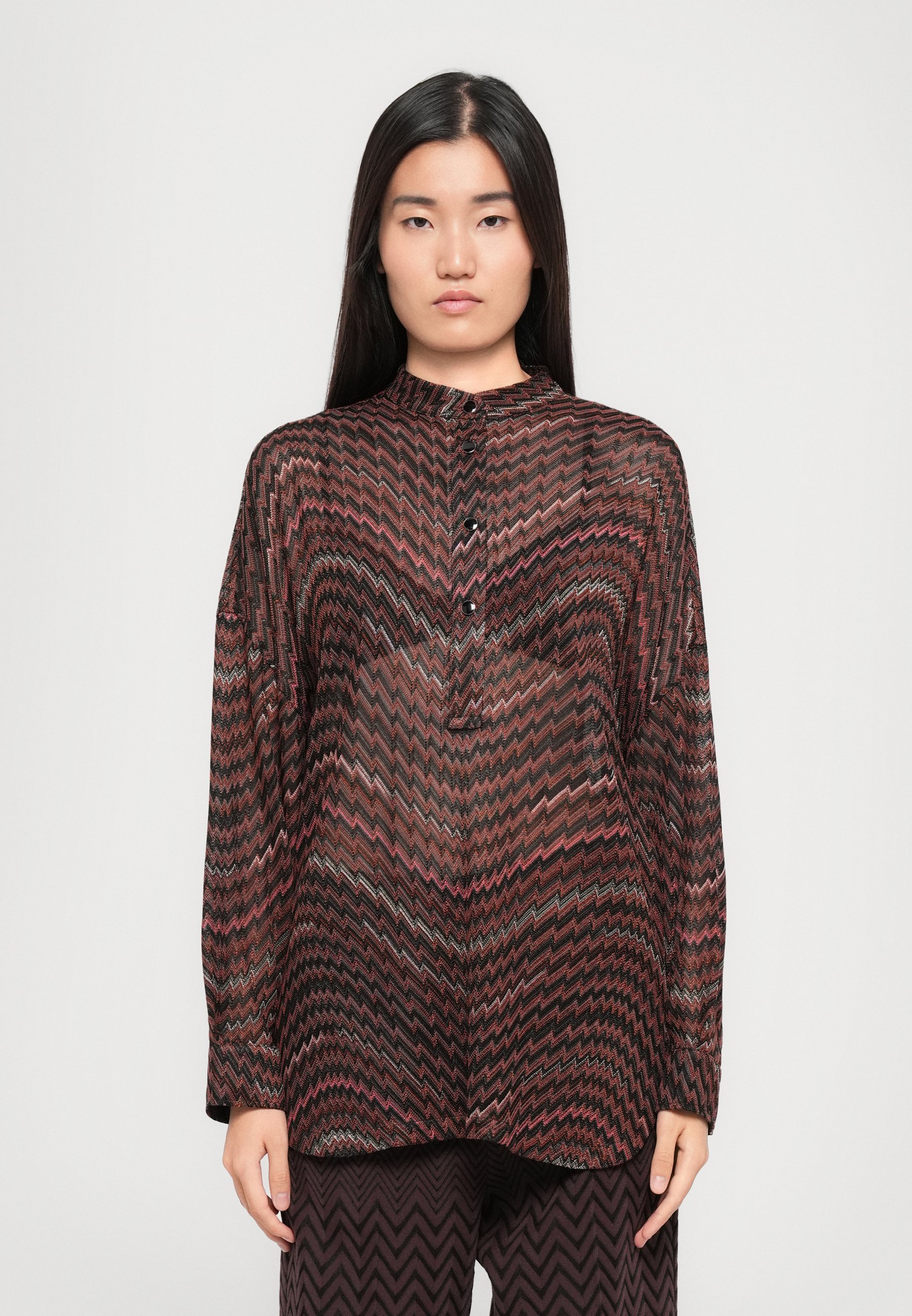 Missoni Bluse mit Knopfleiste – schwarz und braun