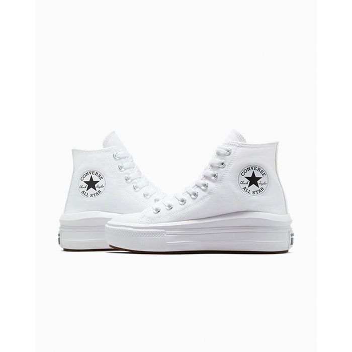 Zapatillas Converse Chuck Taylor All Star Move Hi, blancas, unisex.