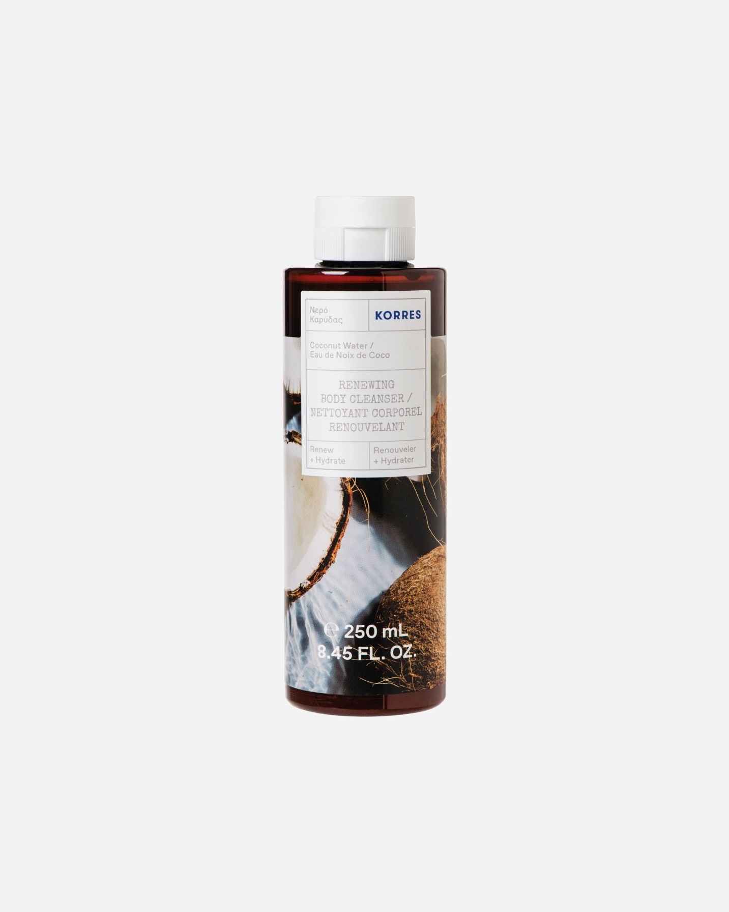 Korres gel za tuširanje s kokosovom vodom, obnavljajući gel za čišćenje tijela - 250 ml