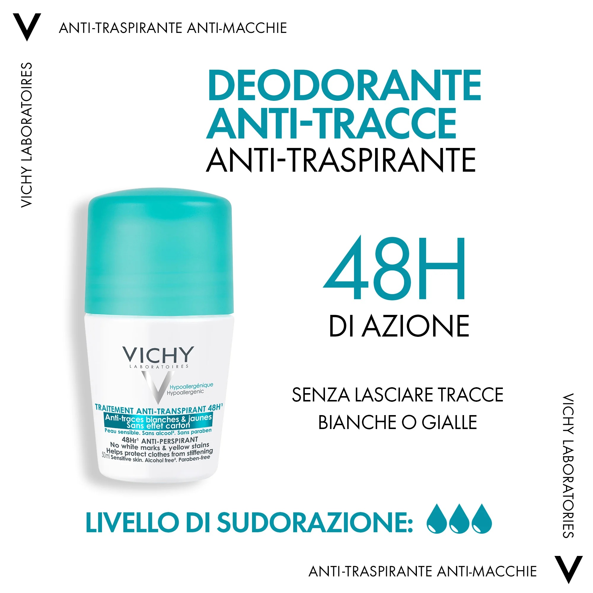 VICHY Vichy Antitranspirant-Deodorant 50 ml gegen weiße und gelbe Flecken