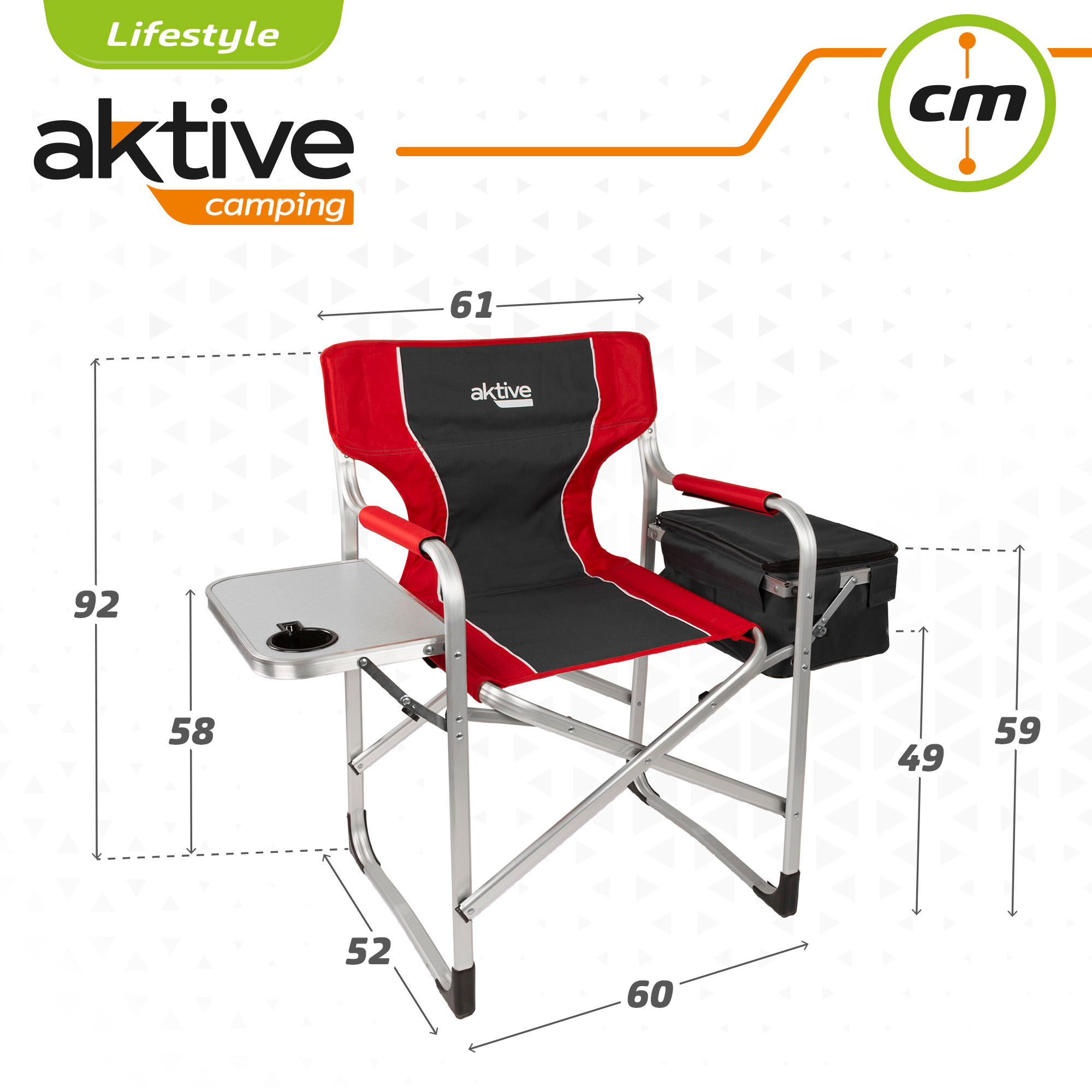 Aktive Director Camping Chair with Table and Thermal Bag