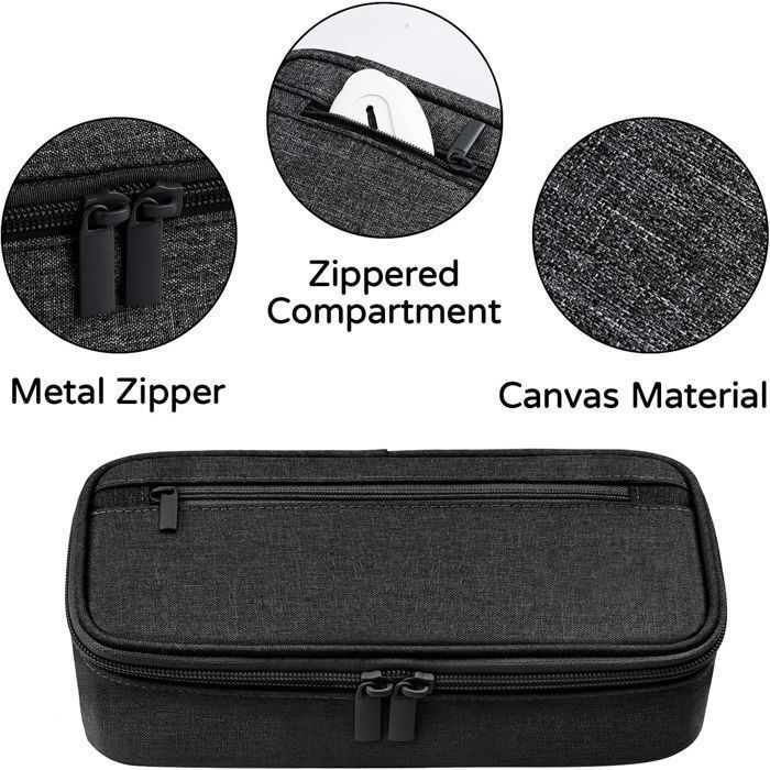 Estuche para lápices - Estuche escolar de lona con cremallera, estuche escolar de gran capacidad, cierre de cremallera, bolígrafos, lápices, marcadores