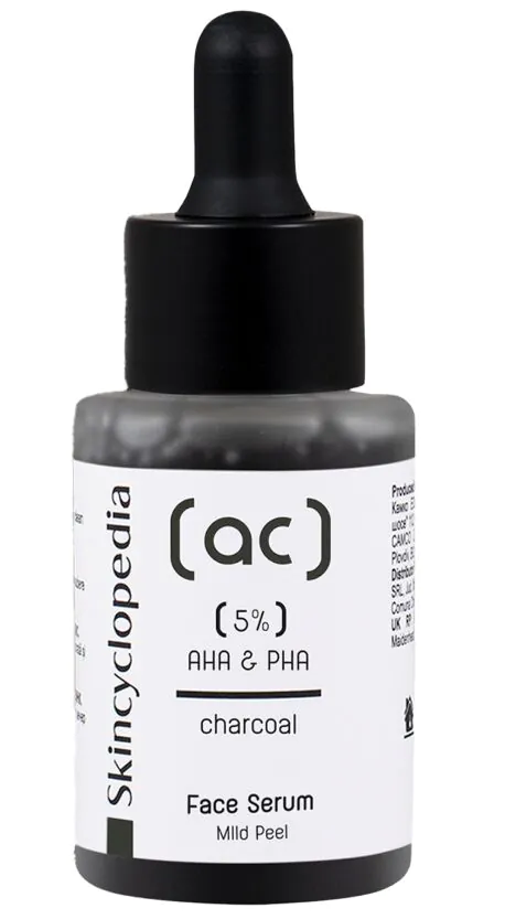 Skincyclopedia Serum do twarzy z 5% kompleksem AHA + PHA i węglem aktywnym