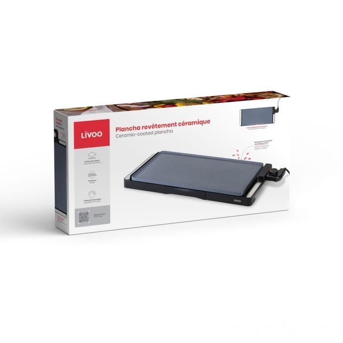 Plancha revêtement céramique - LIVOO - DOC320 - 2200W - Plaque amovible en  fonte d'aluminium - Thermostat ajustable
