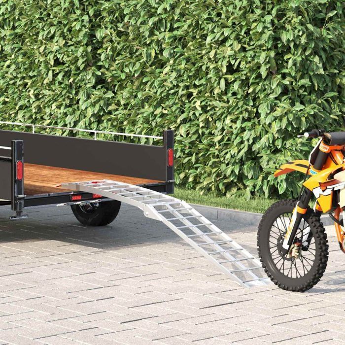 Rampa plegable para motocicleta - VIDAXL - 180 x 28 x 5 cm - Aluminio - Plegable - Antideslizante