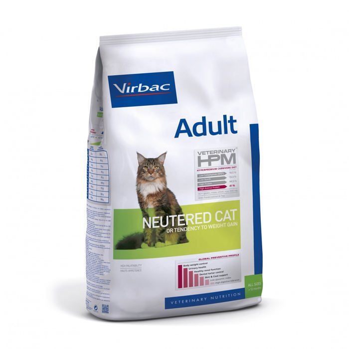 Alimento para gatos adultos esterilizados Virbac Veterinary HPM - 7 kg - Bajo en carbohidratos - Alto en proteínas